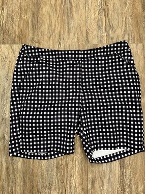 Callaway Shorts Women's 8 Black White Gingham Check Opti-Dri Golf